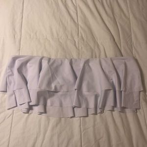 White ruffle swim top